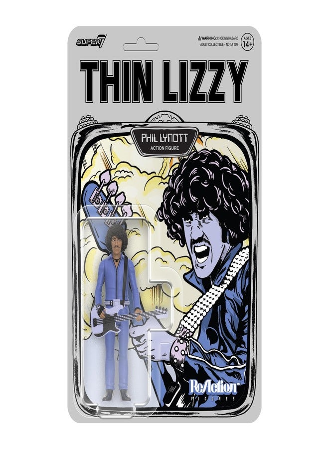 Super7 Reaction Figure Thin Lizzy Phil Lynott (Jailbreak) - 3.75" Thin Lizzy Action Figure with Accessory - Classic Rock Collectibles and Retro Toys - Image 1